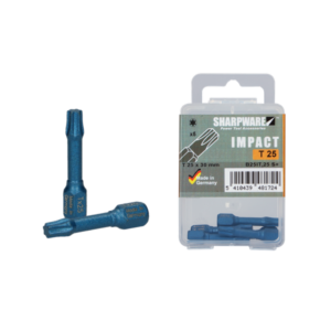 Industriële kwaliteit - Sharpware impact bit 1/4" C6.3 Tx T10x25, 5 stuks.